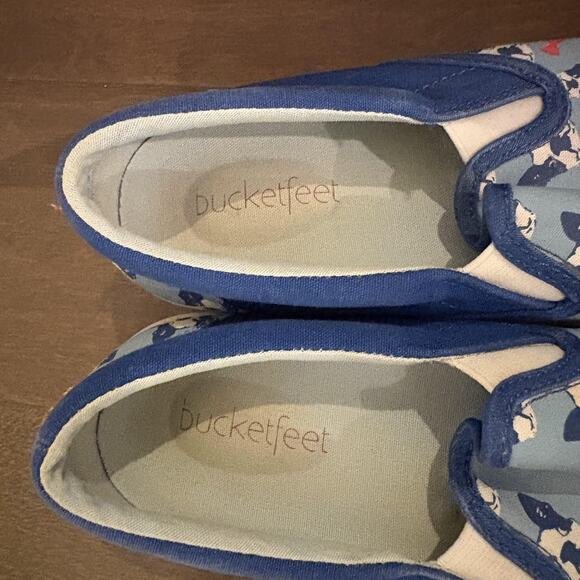 Bucketfeet Shoes Mens Size 8 The Perfect Gentleman Boston Terrier Slip On Canvas - Picture 7 of 10